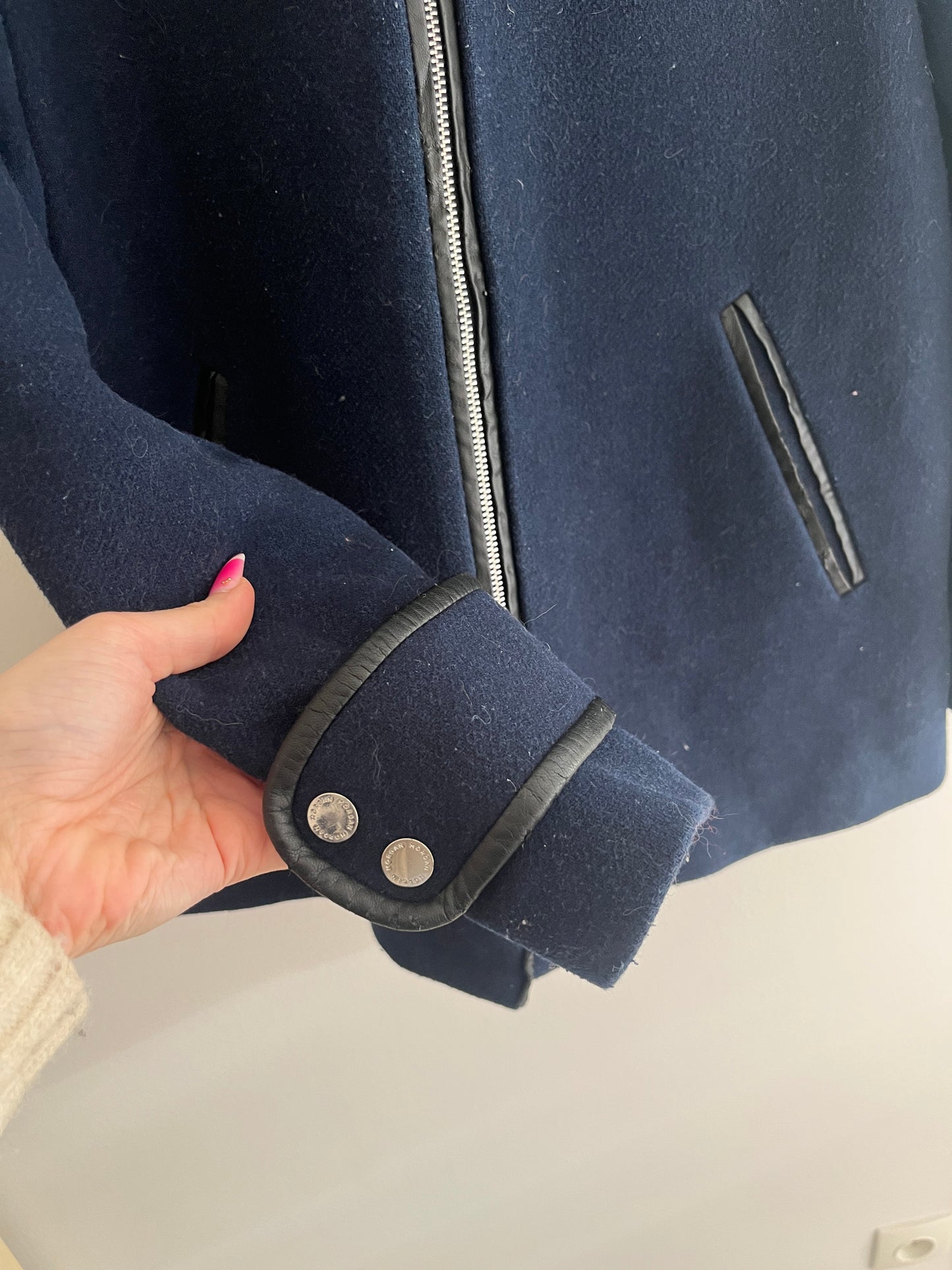 Manteau bleu en velours à capuche Morgan - M