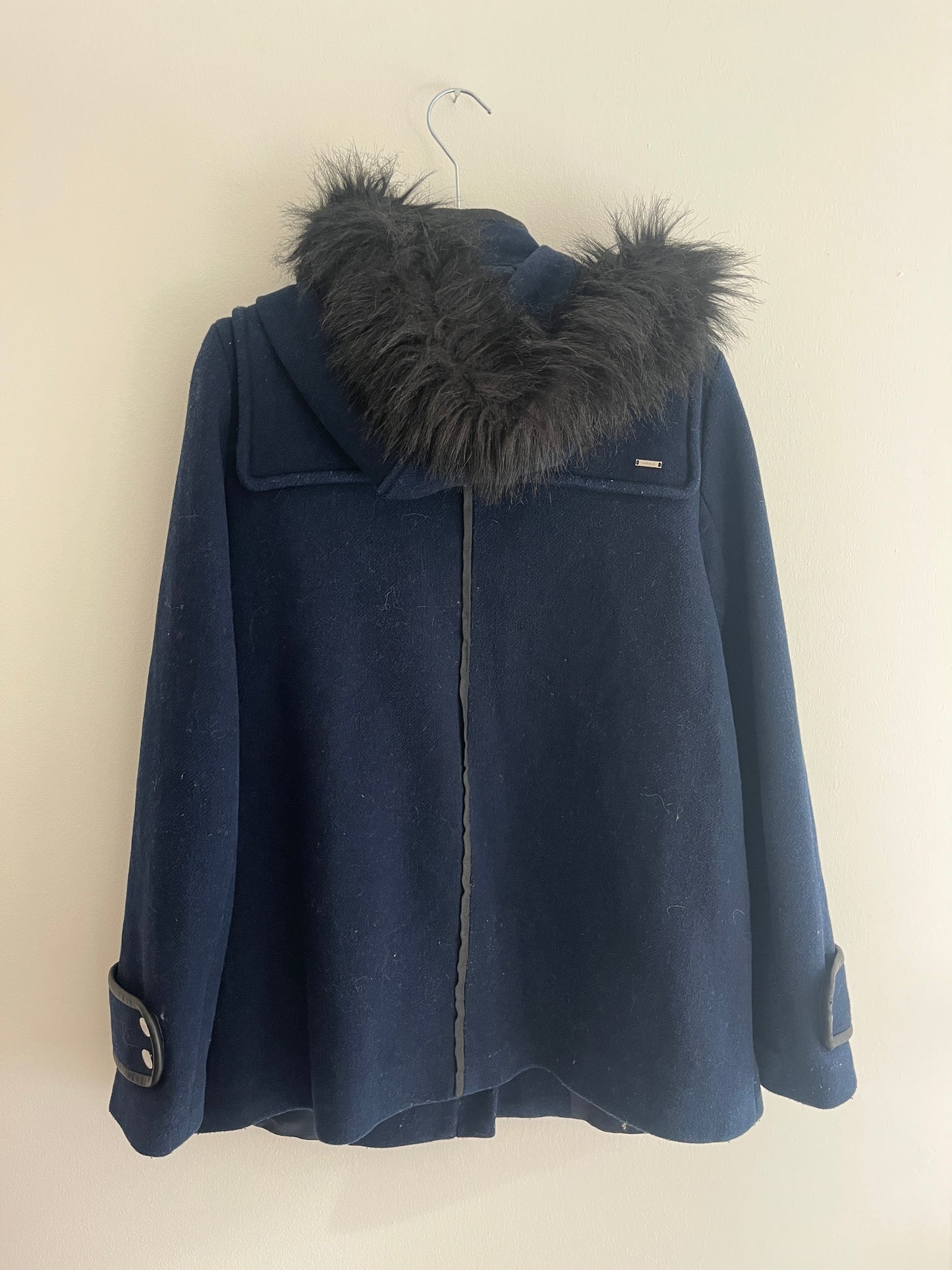 Manteau bleu en velours à capuche Morgan - M