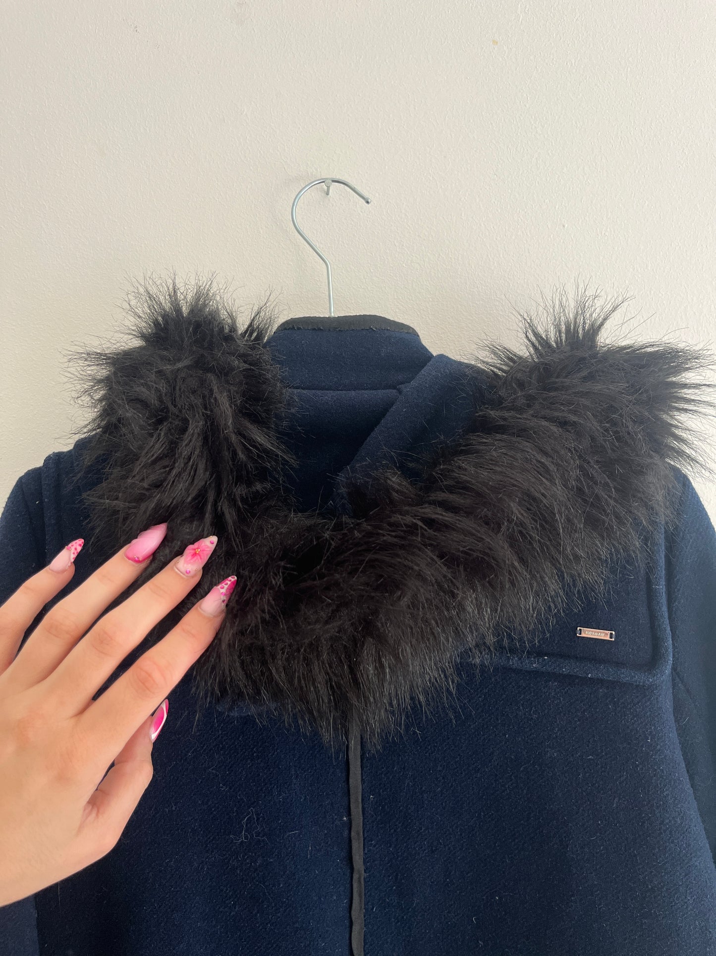 Manteau bleu en velours à capuche Morgan - M
