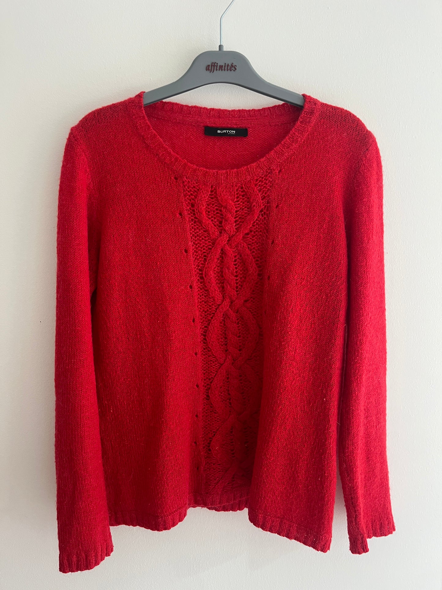 Pull à manches longues rouge en maille Burton - L