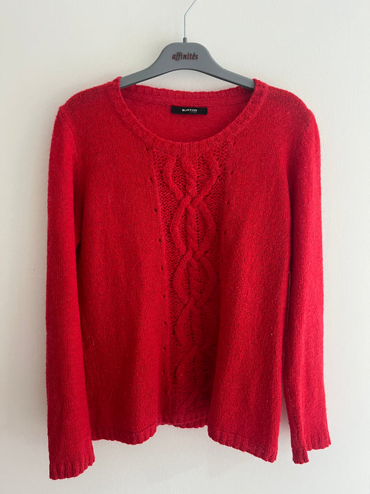 Pull à manches longues rouge en maille Burton - L