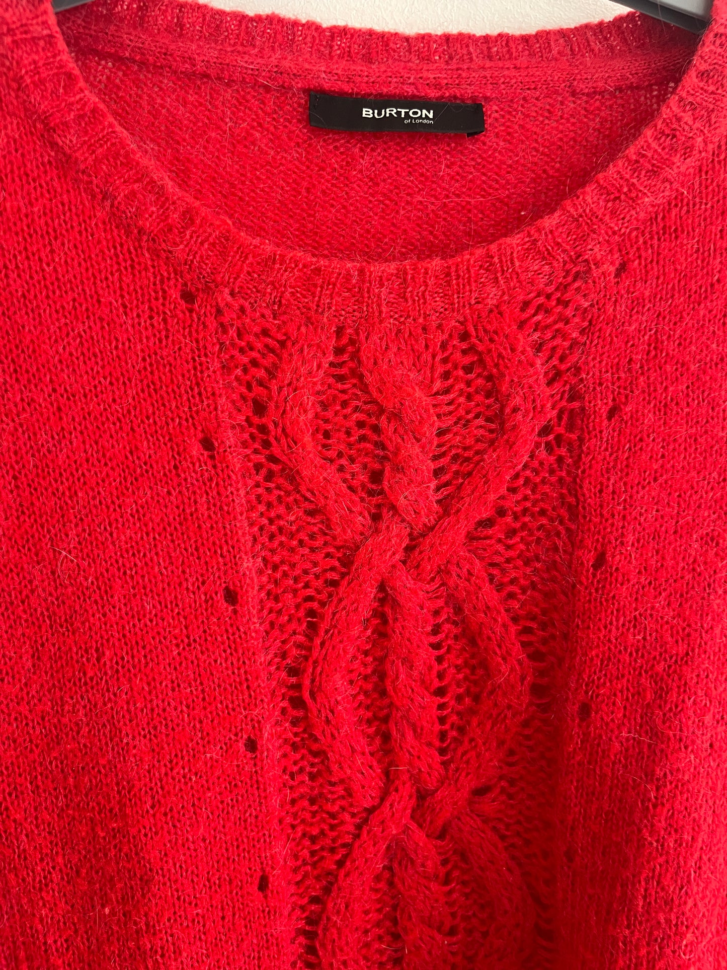 Pull à manches longues rouge en maille Burton - L