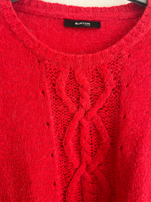 Pull à manches longues rouge en maille Burton - L