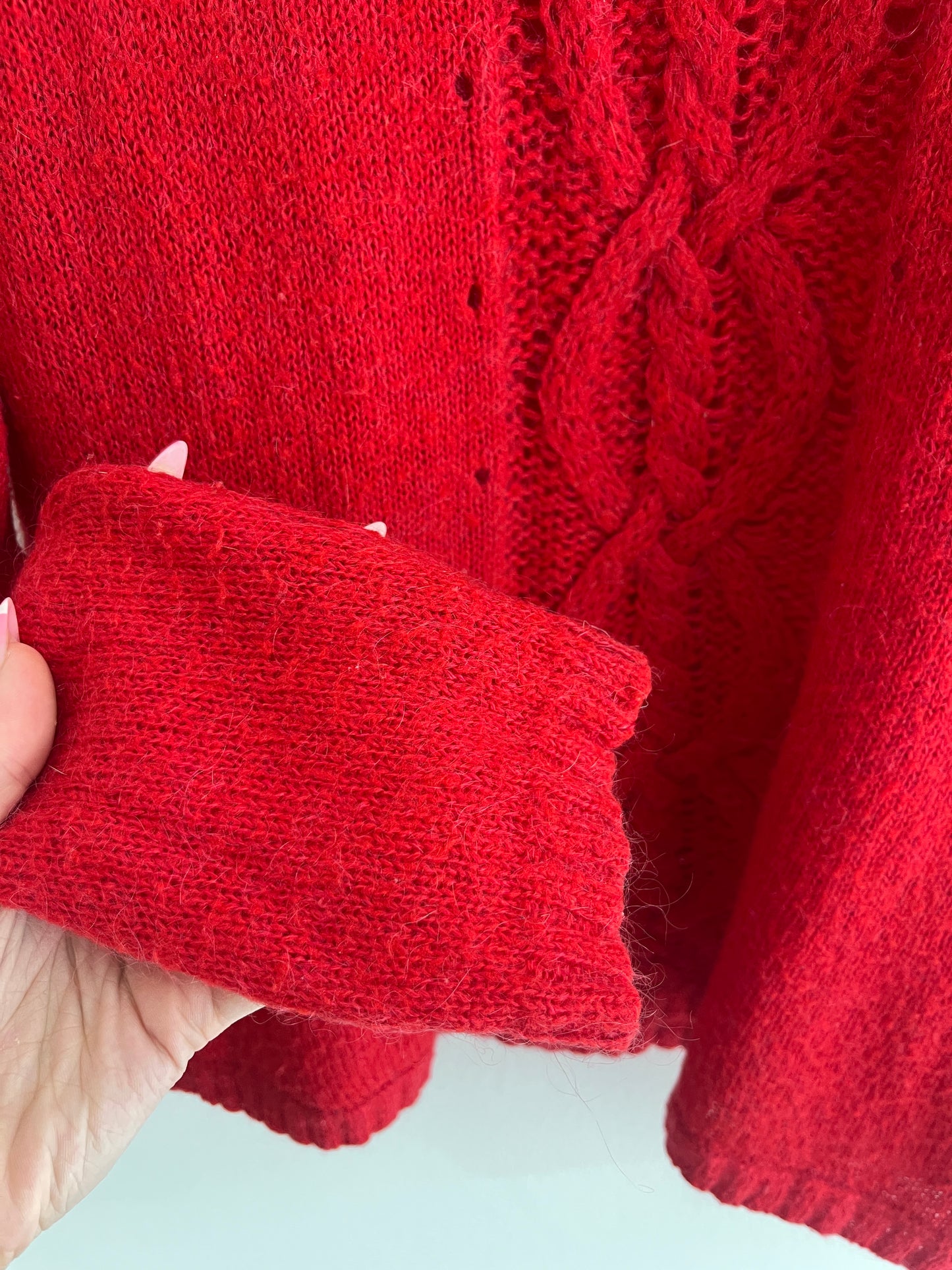 Pull à manches longues rouge en maille Burton - L