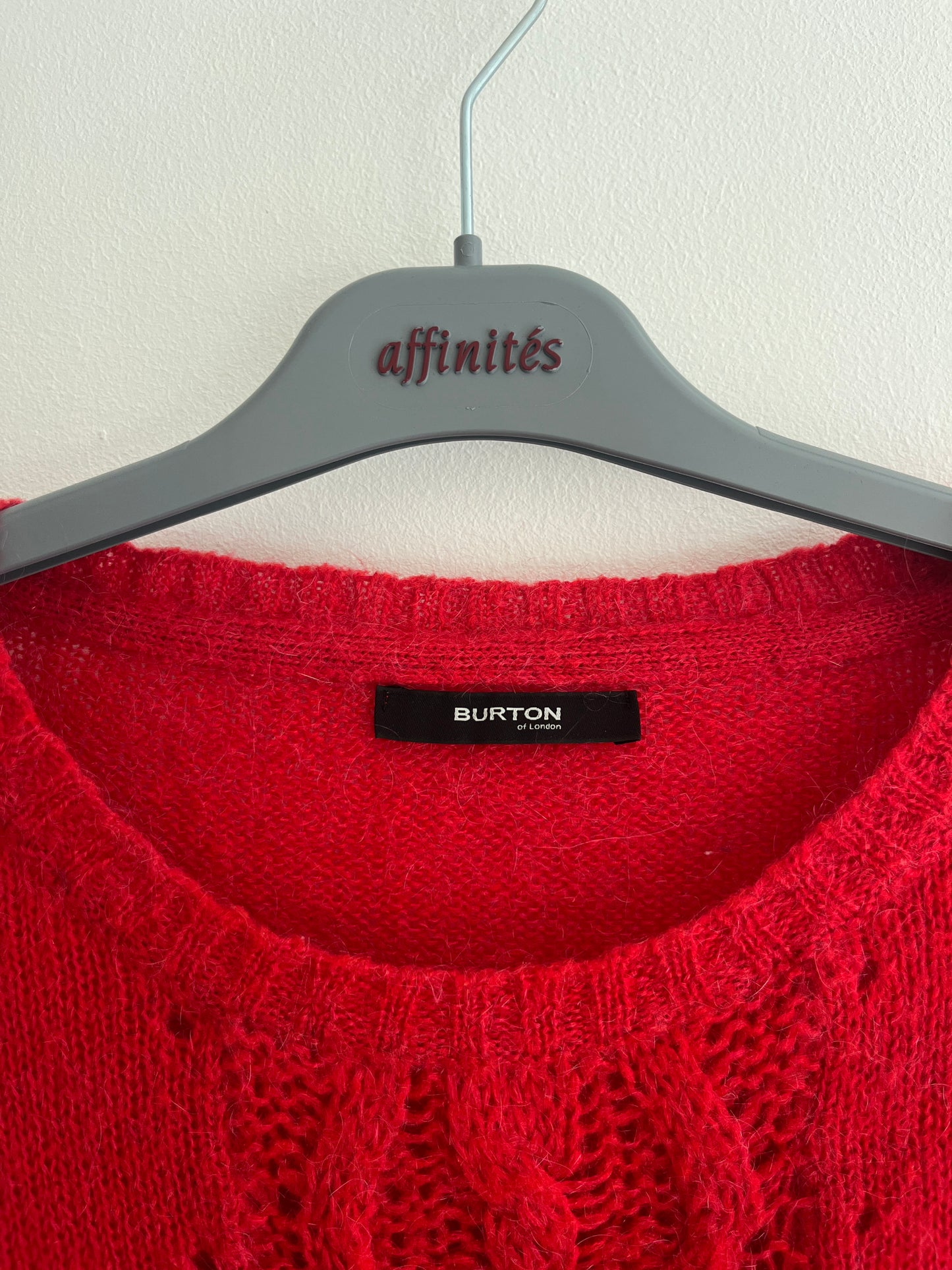 Pull à manches longues rouge en maille Burton - L