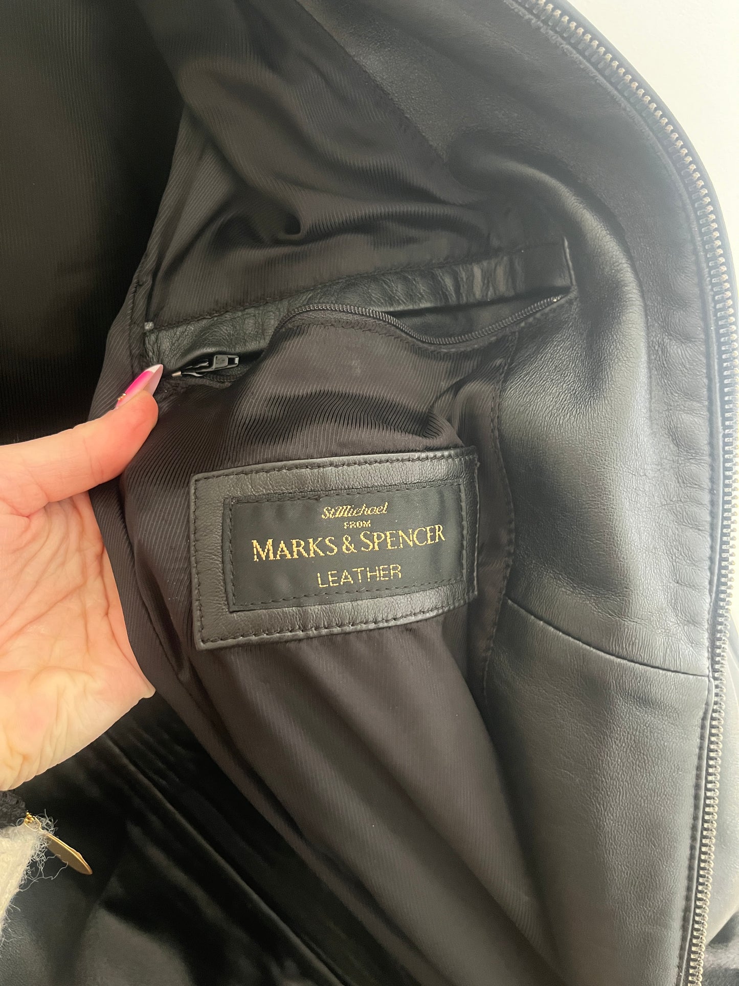 Veste en cuir avec poches St Michael / Marks and Spencer - 44/46