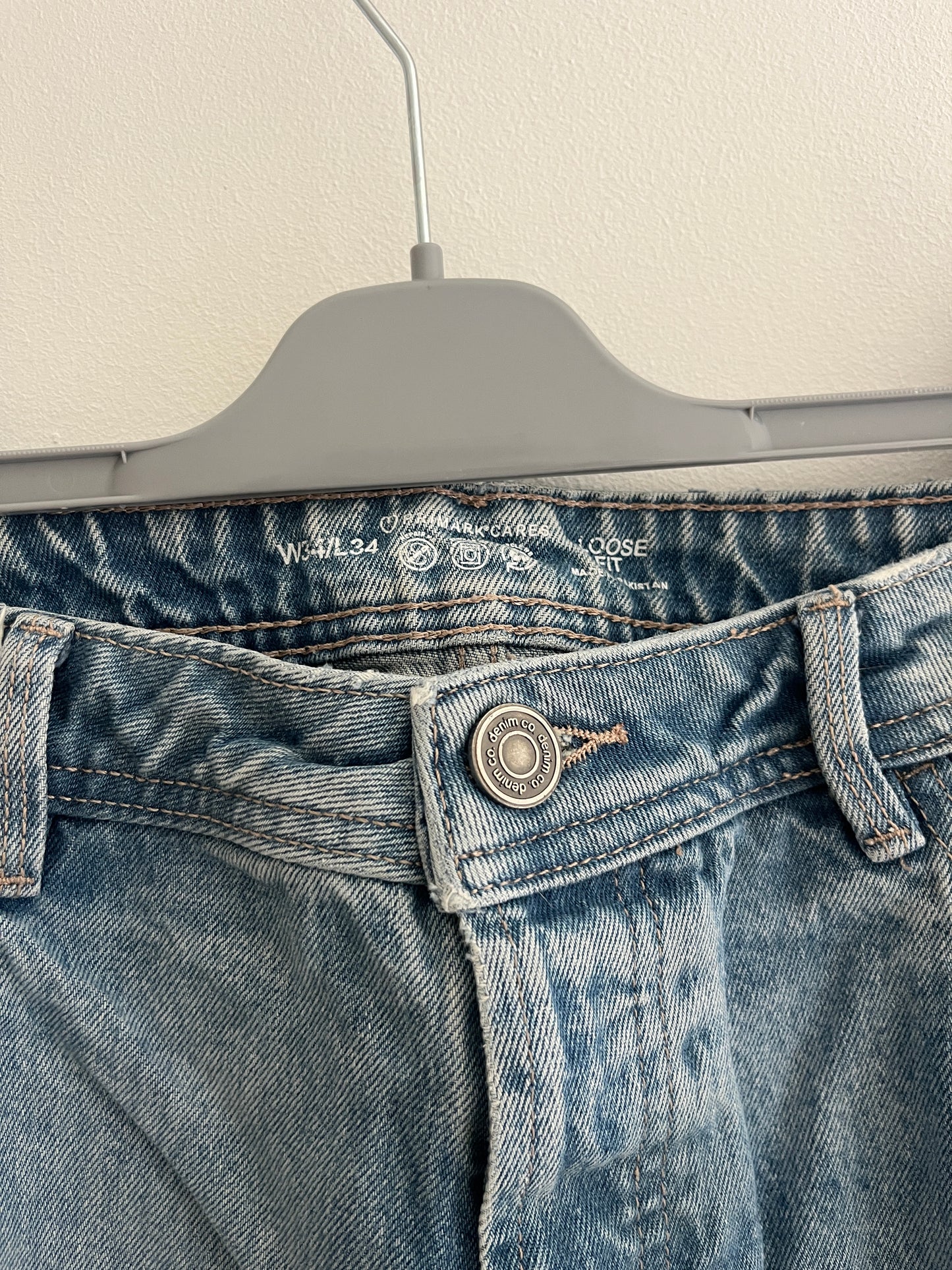 Jean loose fit bleu délavé - 44