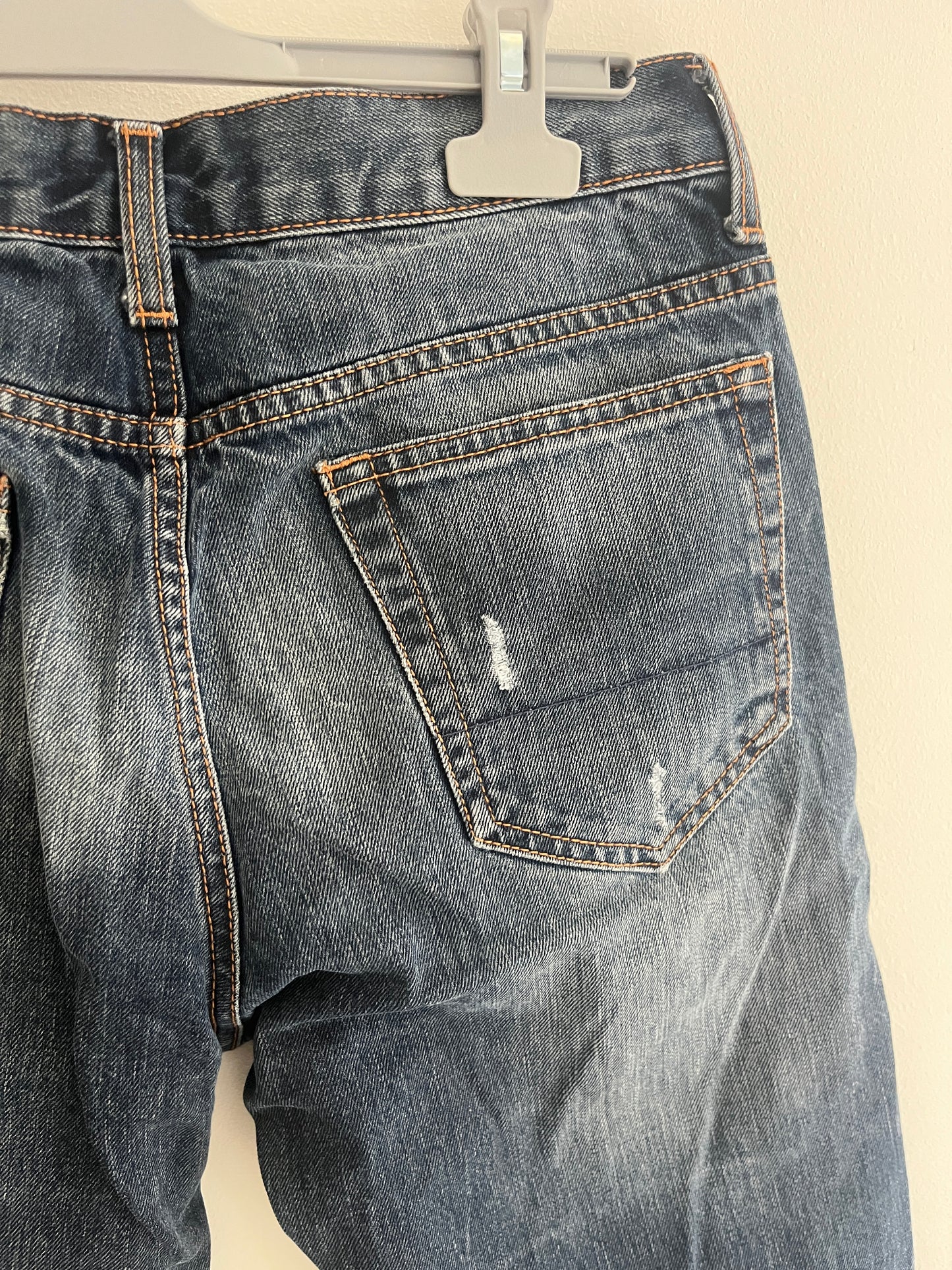 Jean regular fit bleu brut délavé et troué - 40/L