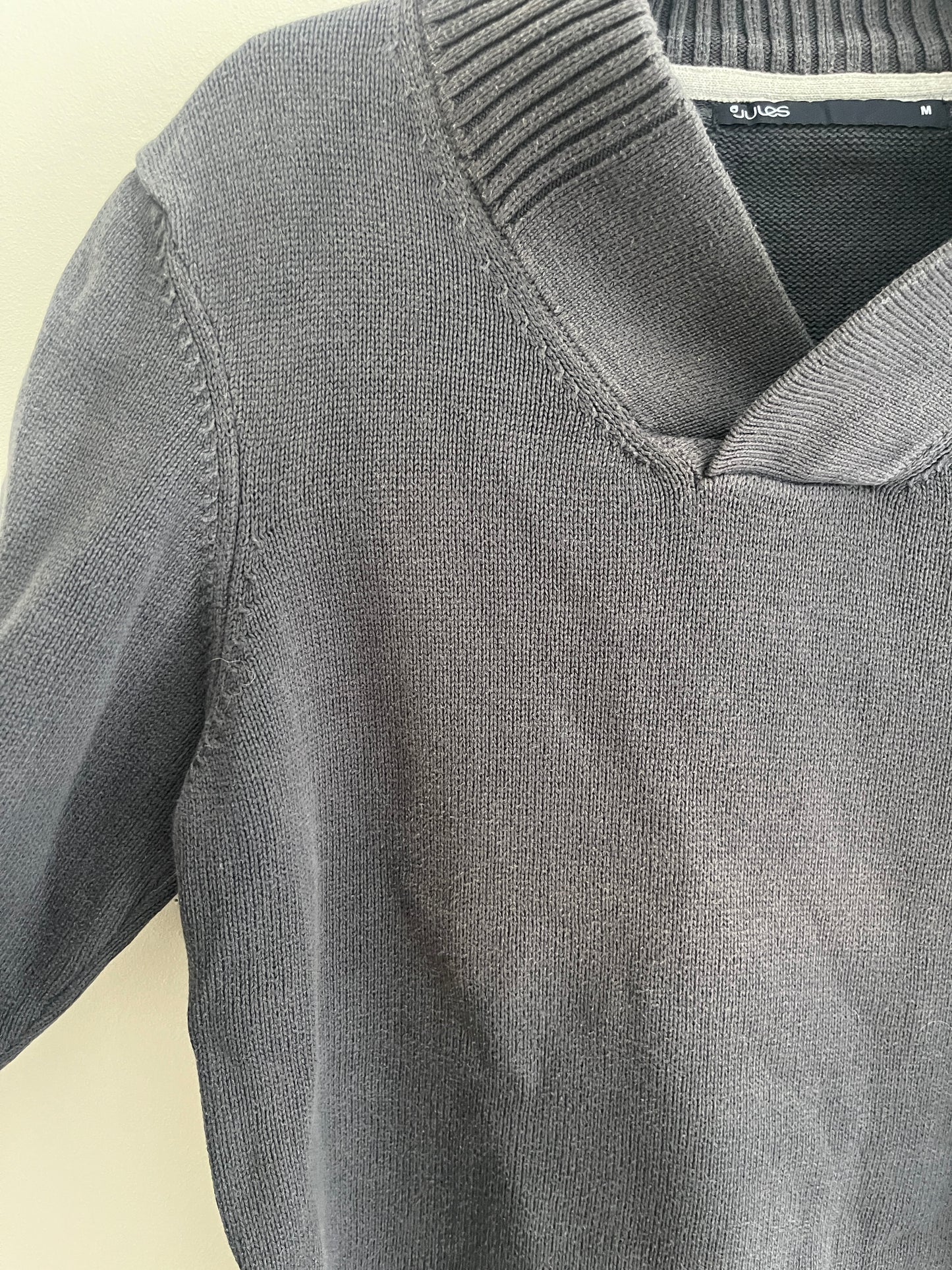 Pull à manches longues gris avec gros col Jules - M