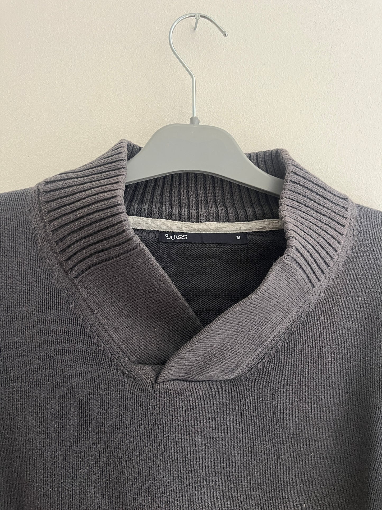 Pull à manches longues gris avec gros col Jules - M