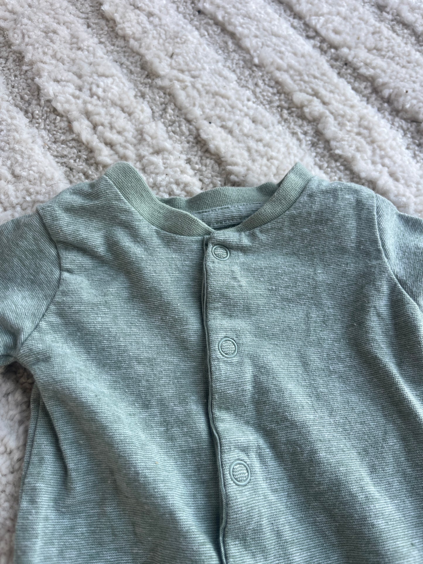 Pyjama sans pieds vert chiné - prématuré (44cm)