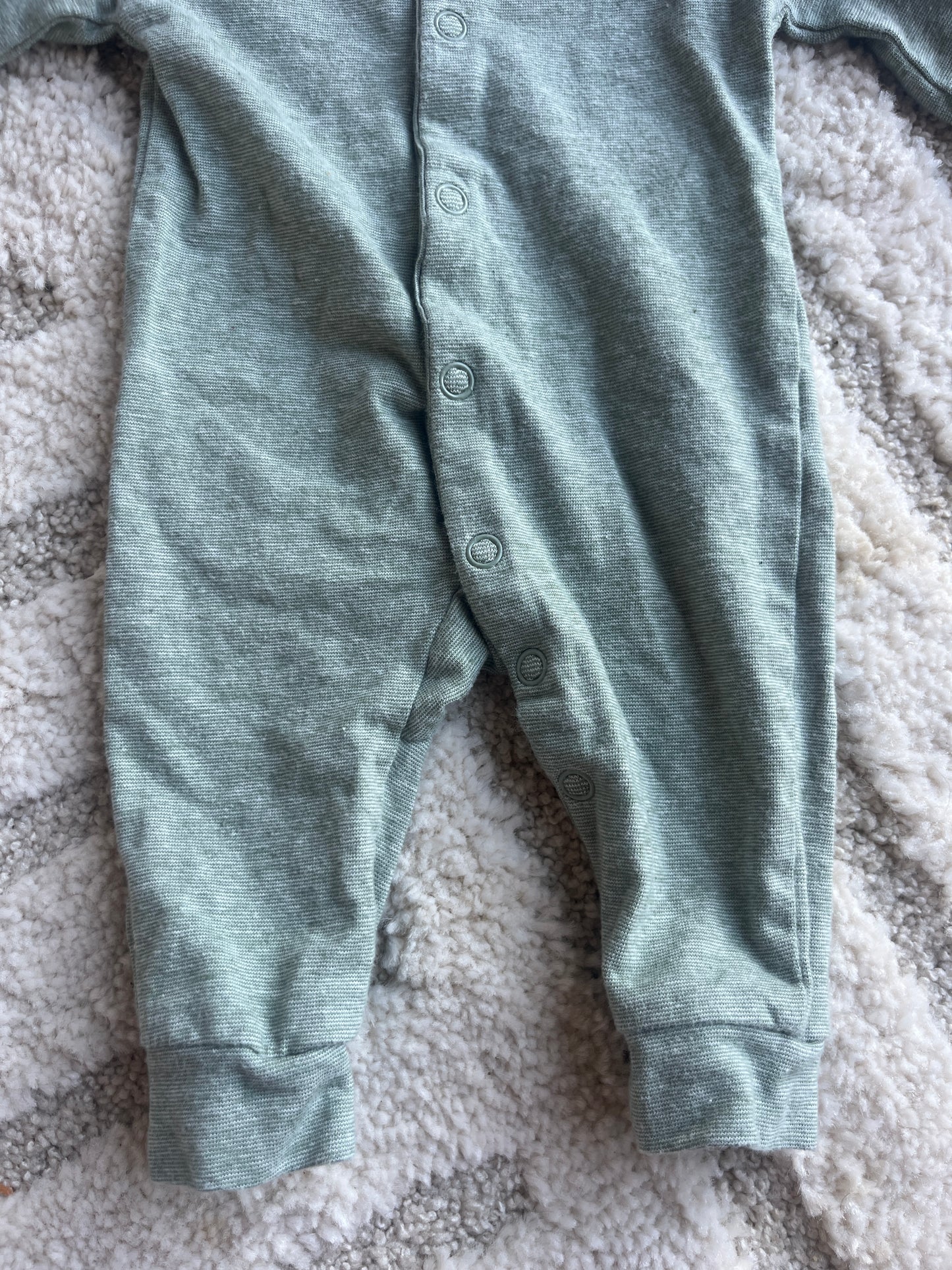 Pyjama sans pieds vert chiné - prématuré (44cm)