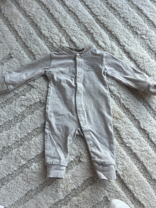 Pyjama sans pieds beige chiné « sweet dreams » - prématuré (44cm)