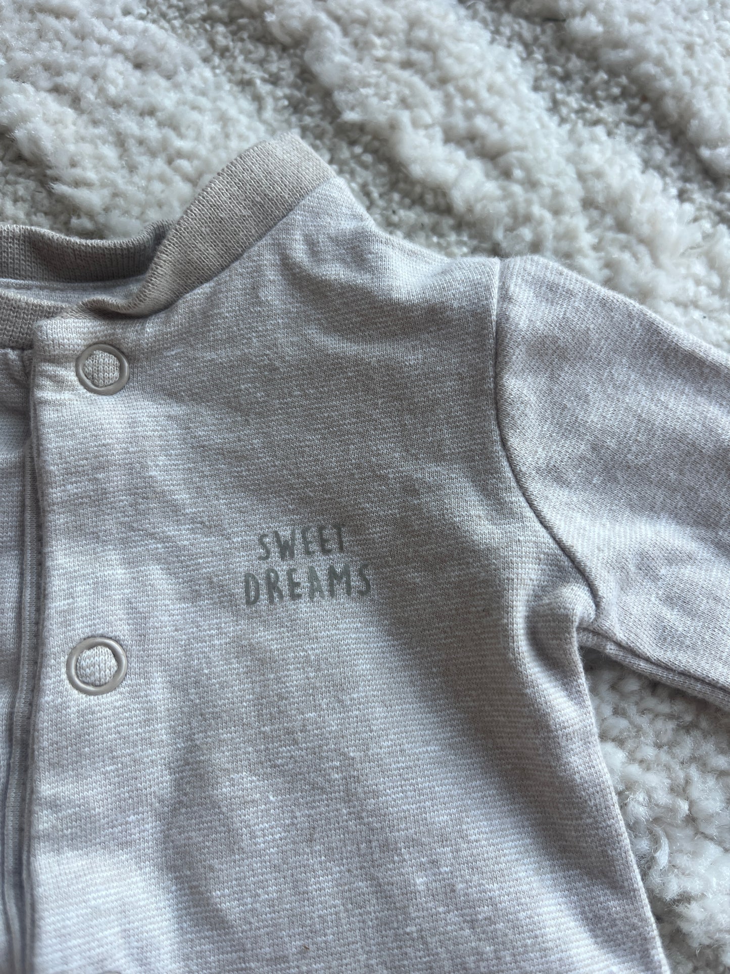 Pyjama sans pieds beige chiné « sweet dreams » - prématuré (44cm)