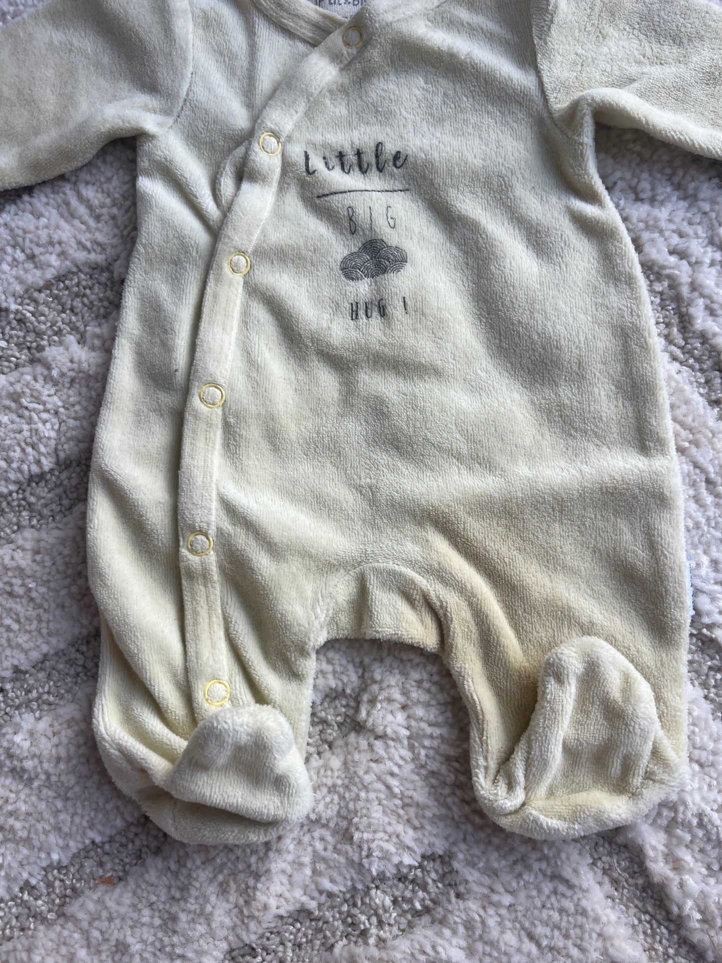 Pyjama velours jaune « Little big hug » P’tit Bisou - prématuré (46cm)