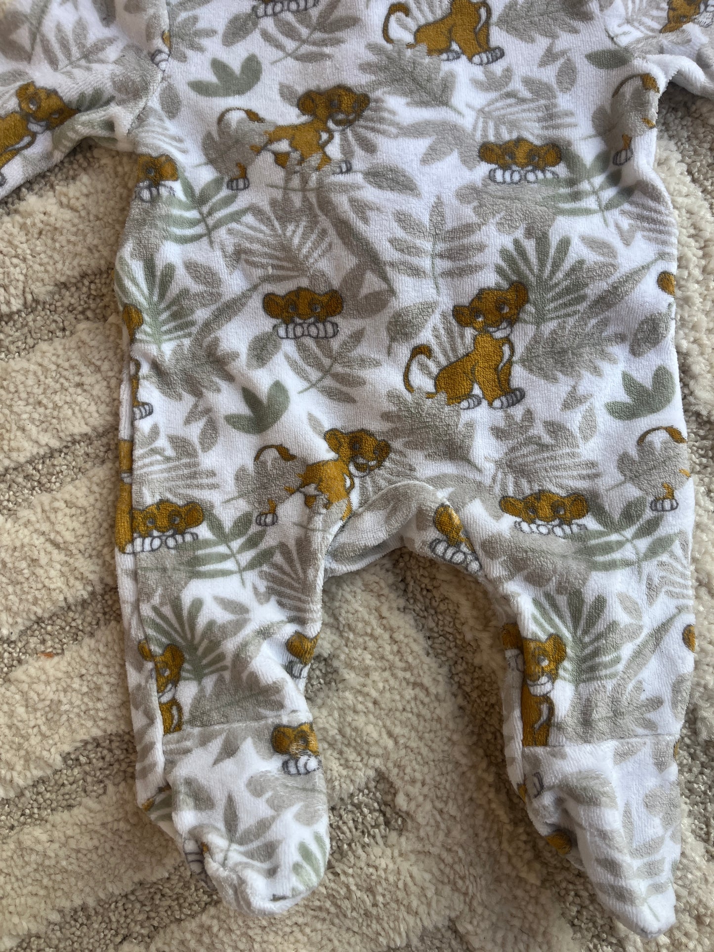 Ensemble pyjama velours + bonnet Le Roi Lion - 00/0 mois (50cm)