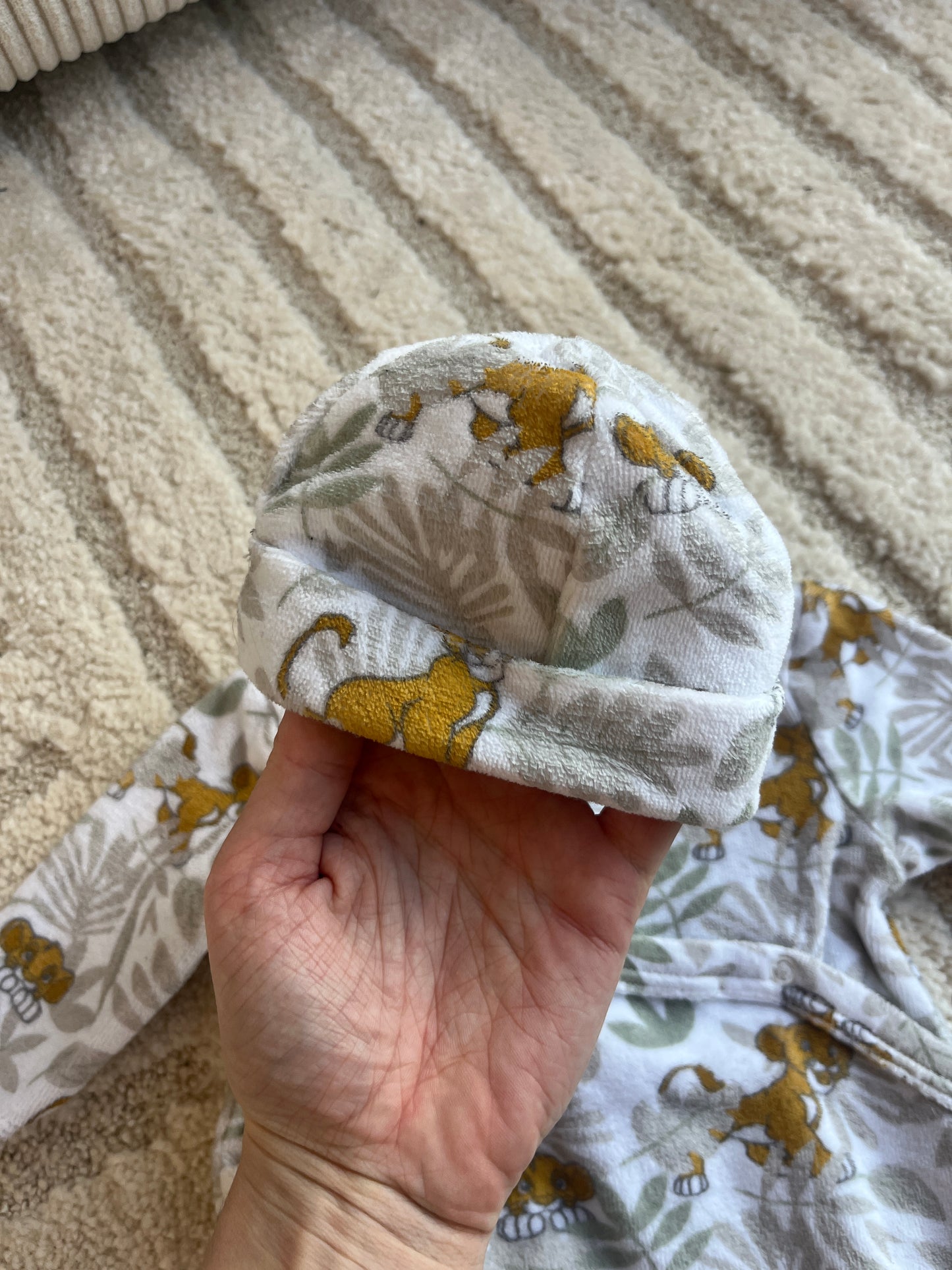 Ensemble pyjama velours + bonnet Le Roi Lion - 00/0 mois (50cm)