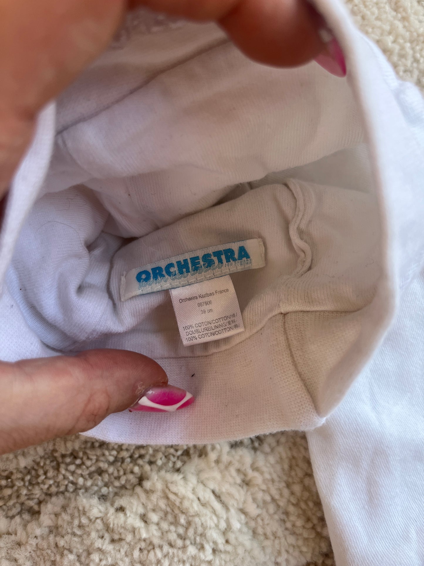 Bonnet en jersey blanc Orchestra - 0/1 mois (39cm)