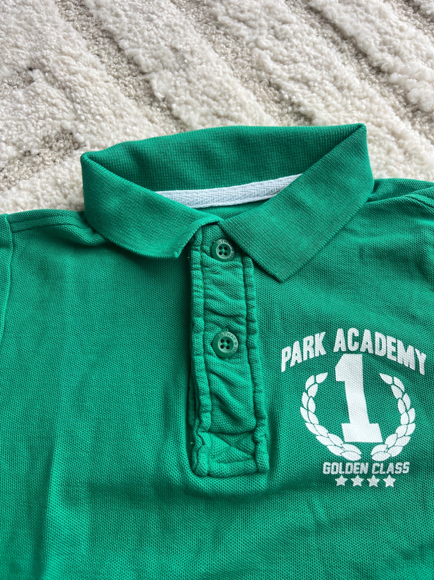 Polo en maille à manches courtes vert « Park Academy » - 4 ans