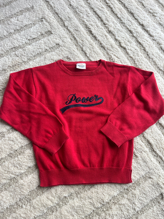 Pull en maille à manches longues rouge « Power » - 5 ans