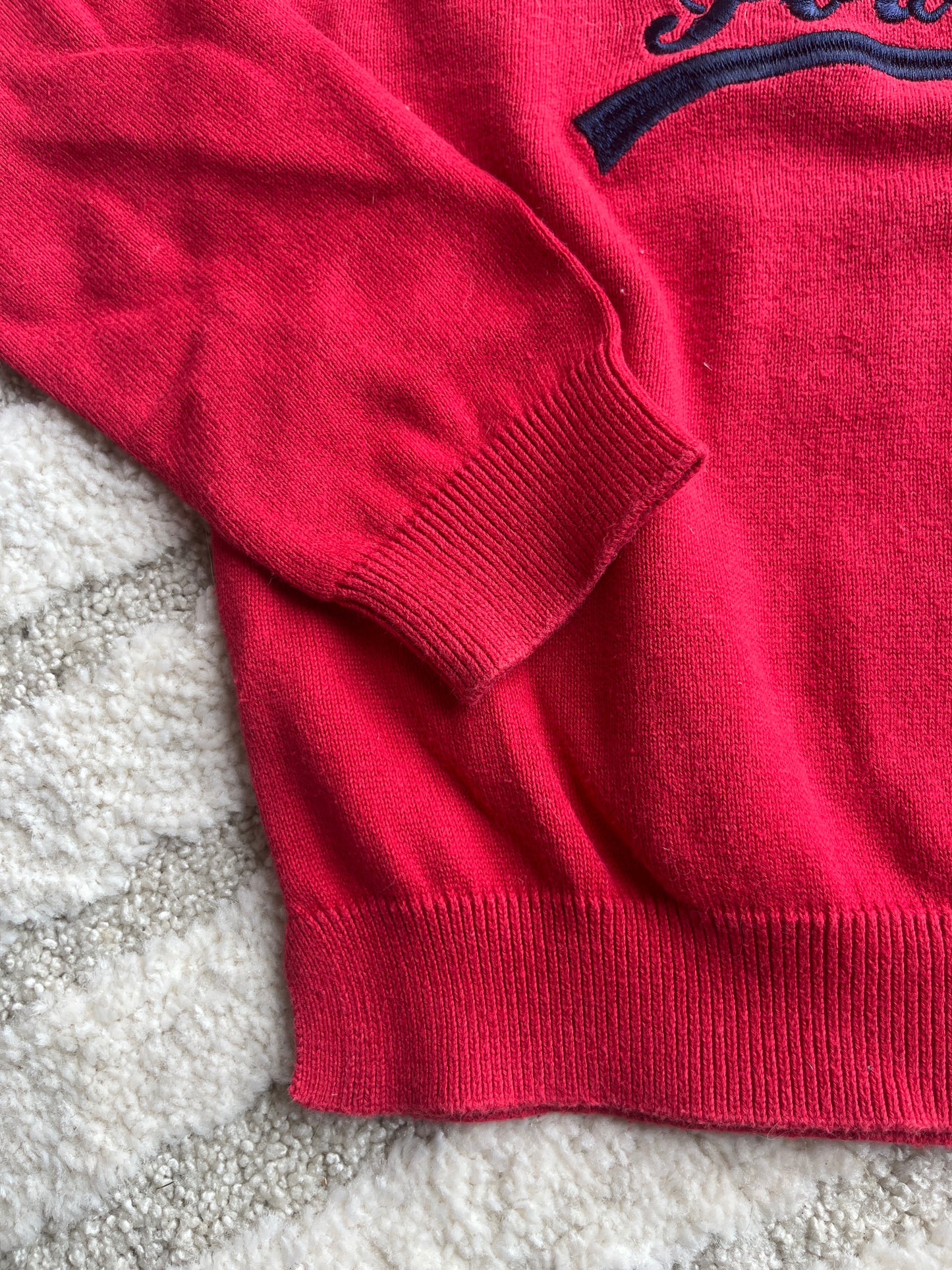 Pull en maille à manches longues rouge « Power » - 5 ans