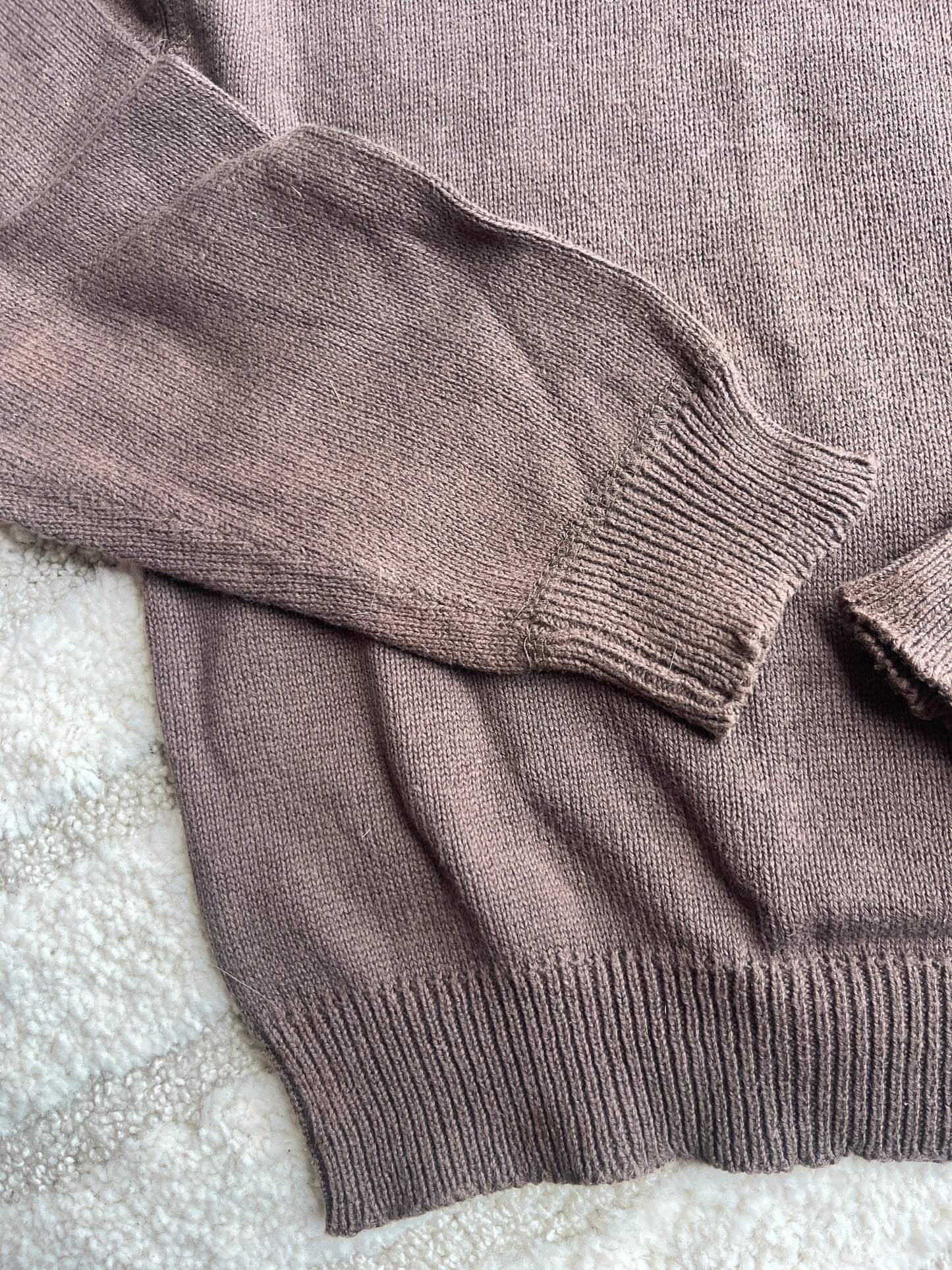 Pull en maille à manches longues marron col V - 6 ans