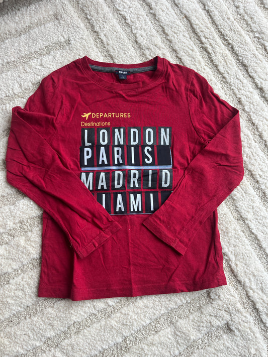 T-shirt à manches longues rouges dessins en relief « london » - 6 ans