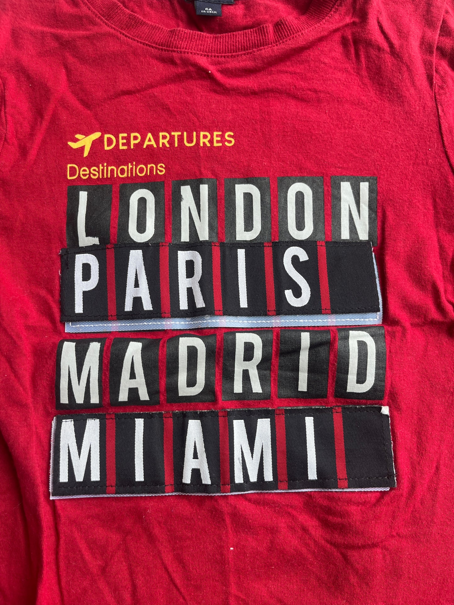 T-shirt à manches longues rouges dessins en relief « london » - 6 ans