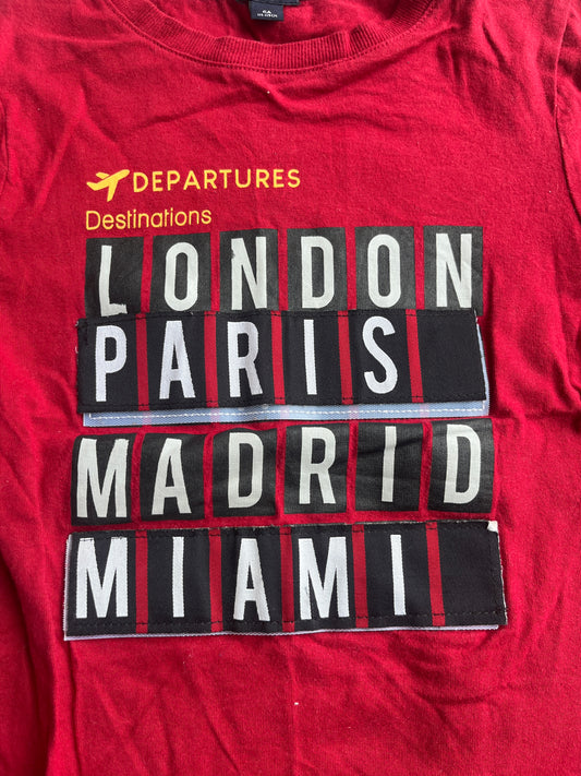 T-shirt à manches longues rouges dessins en relief « london » - 6 ans