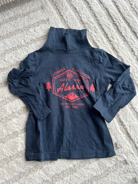 T-shirt à manches longues bleu marine avec col roulé « Alaska » - 6 ans