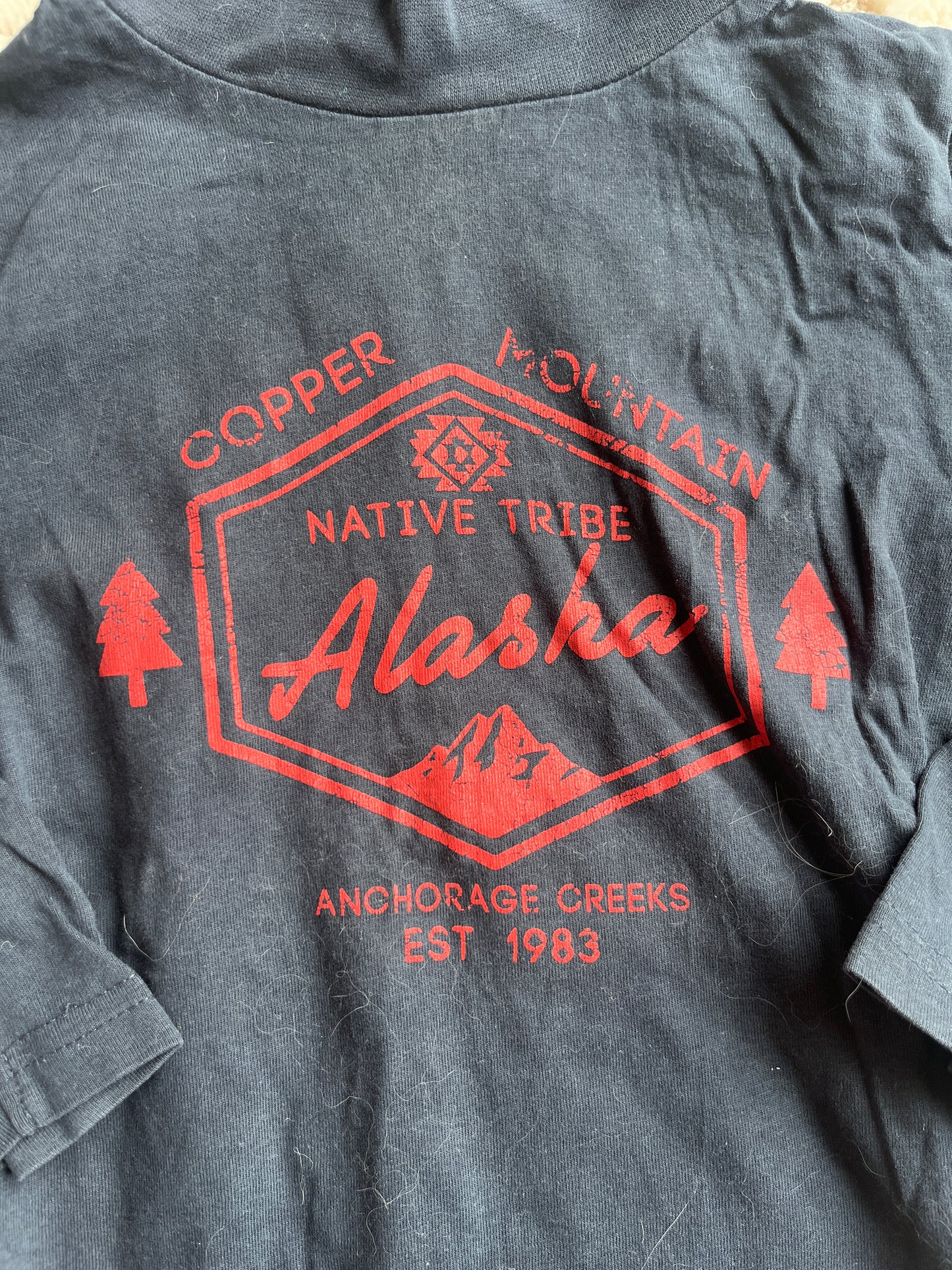 T-shirt à manches longues bleu marine avec col roulé « Alaska » - 6 ans