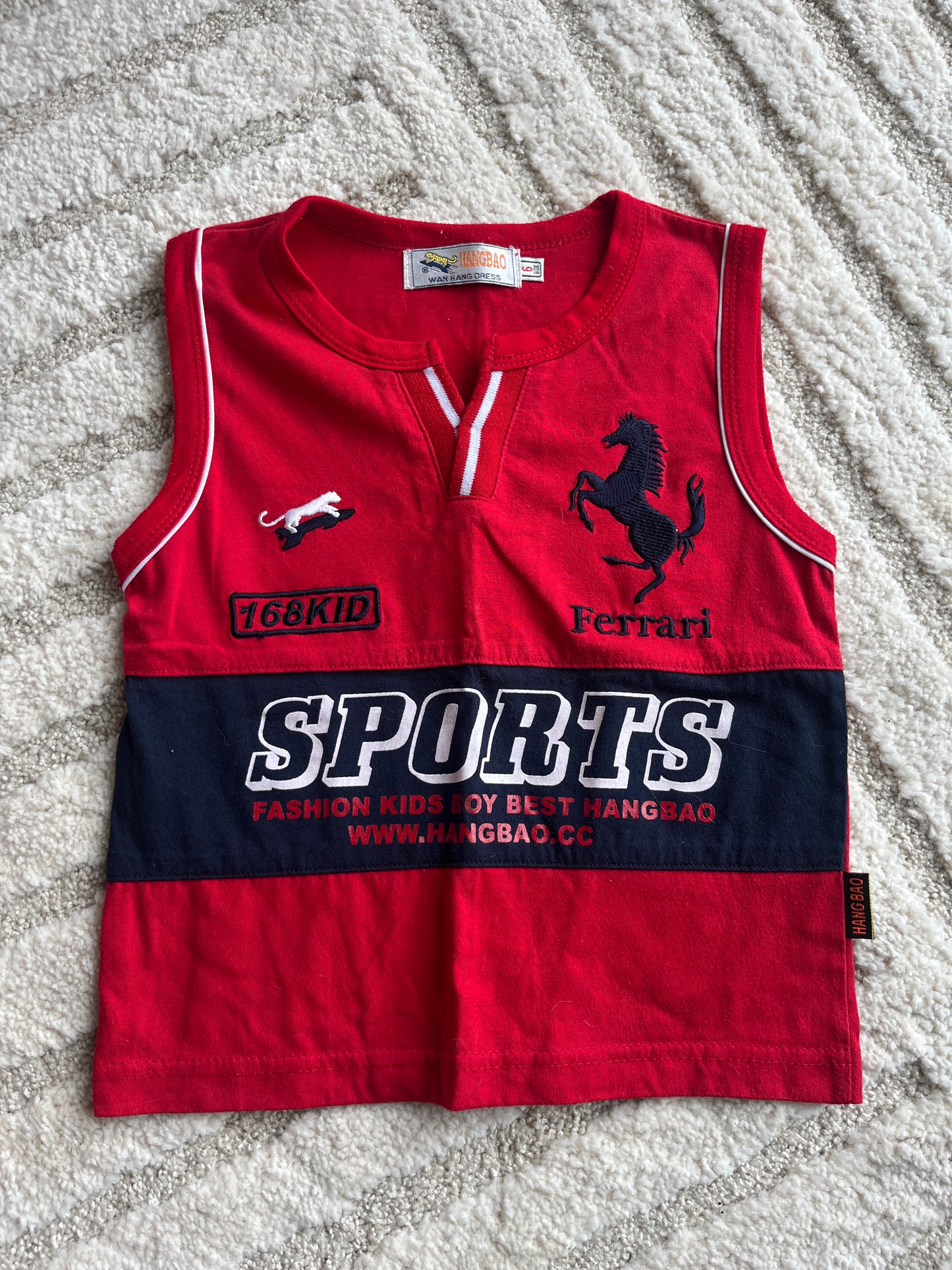 T-shirt sans manches rouge vintage Ferrari - 6 ans