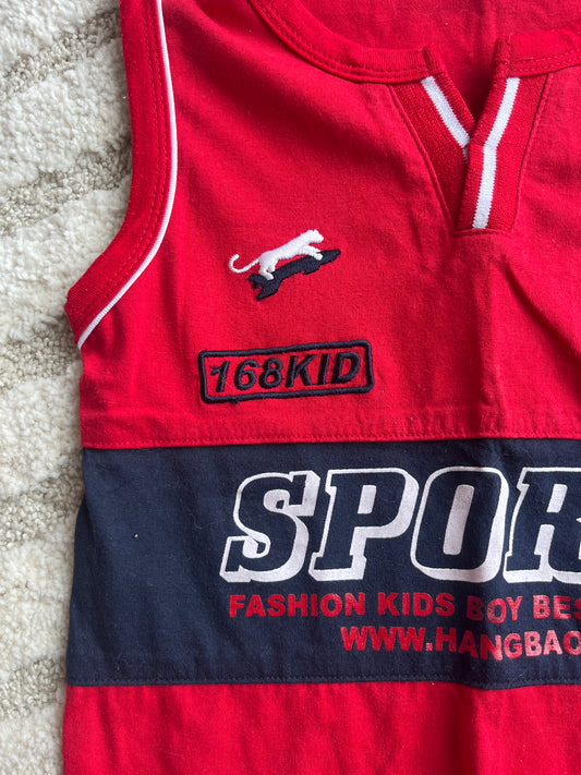 T-shirt sans manches rouge vintage Ferrari - 6 ans