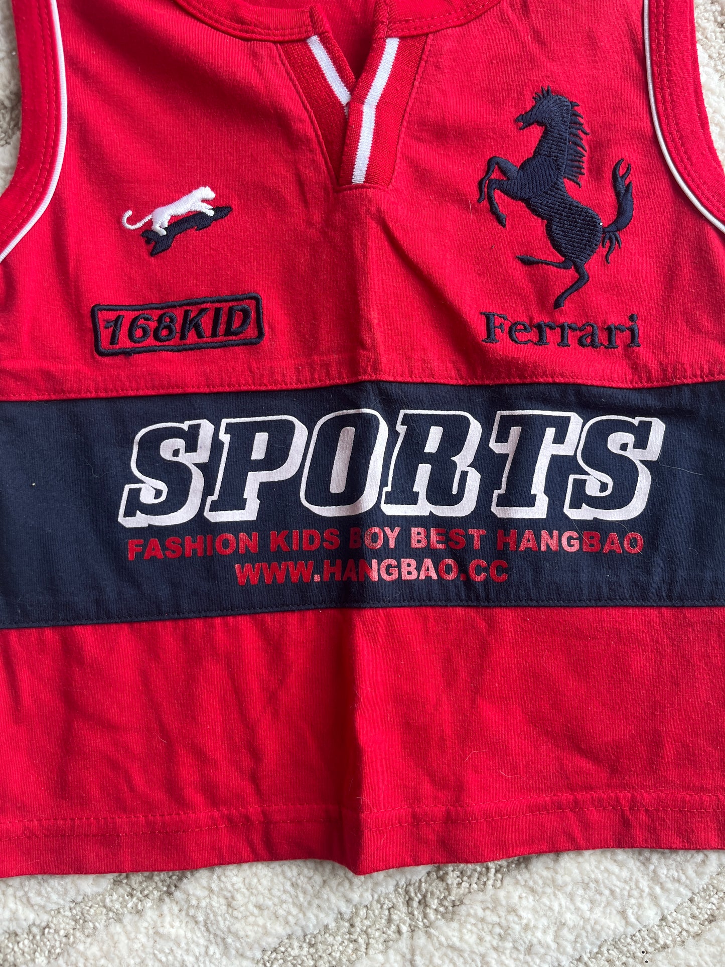 T-shirt sans manches rouge vintage Ferrari - 6 ans