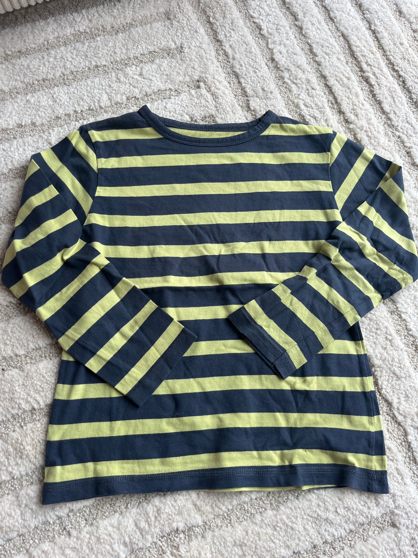 T-shirt à manches longues rayé bleu et vert Sidewalk - 8 ans