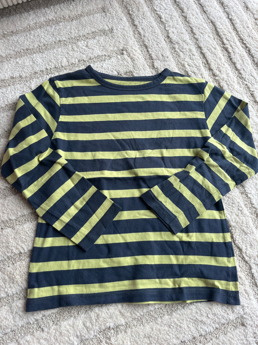 T-shirt à manches longues rayé bleu et vert Sidewalk - 8 ans
