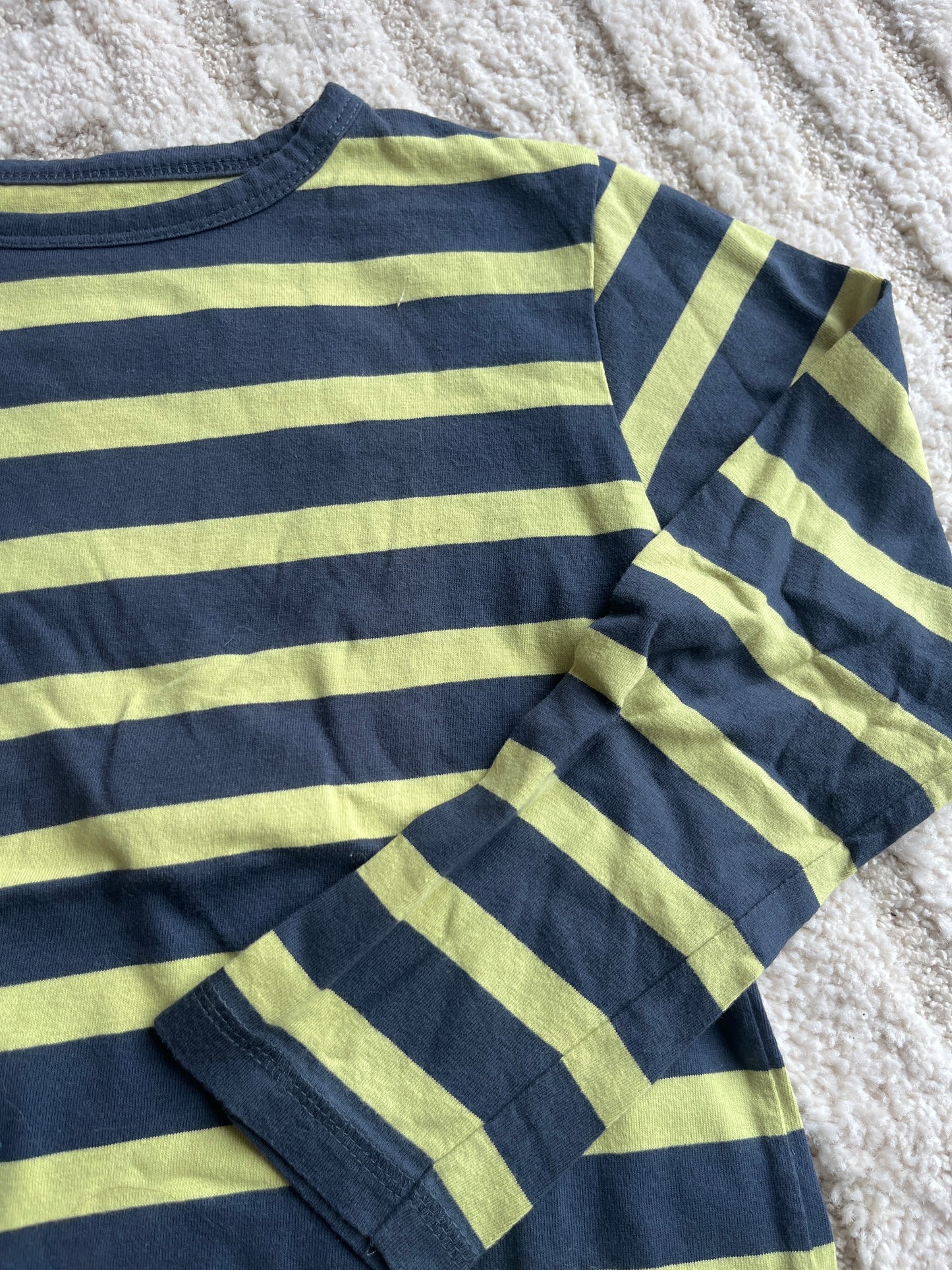 T-shirt à manches longues rayé bleu et vert Sidewalk - 8 ans