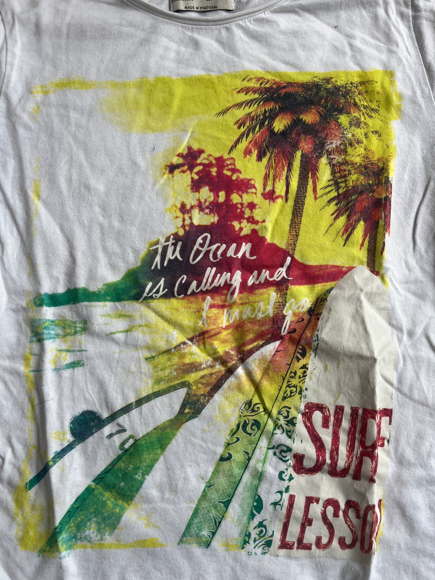 T-shirt à manches courtes blanc « surf lesson » Zara - 7/8 ans (128cm)