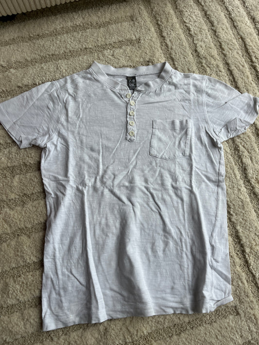 T-shirt à manches courtes blanc léger avec col Zara - 7/8 ans (128cm)