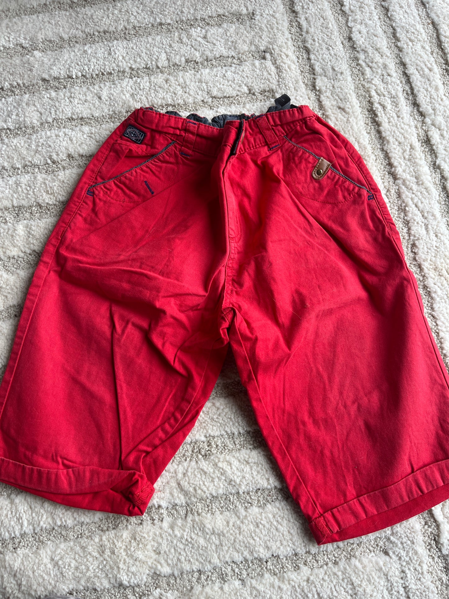 Bermuda rouge corail avec ourlets - 14 ans