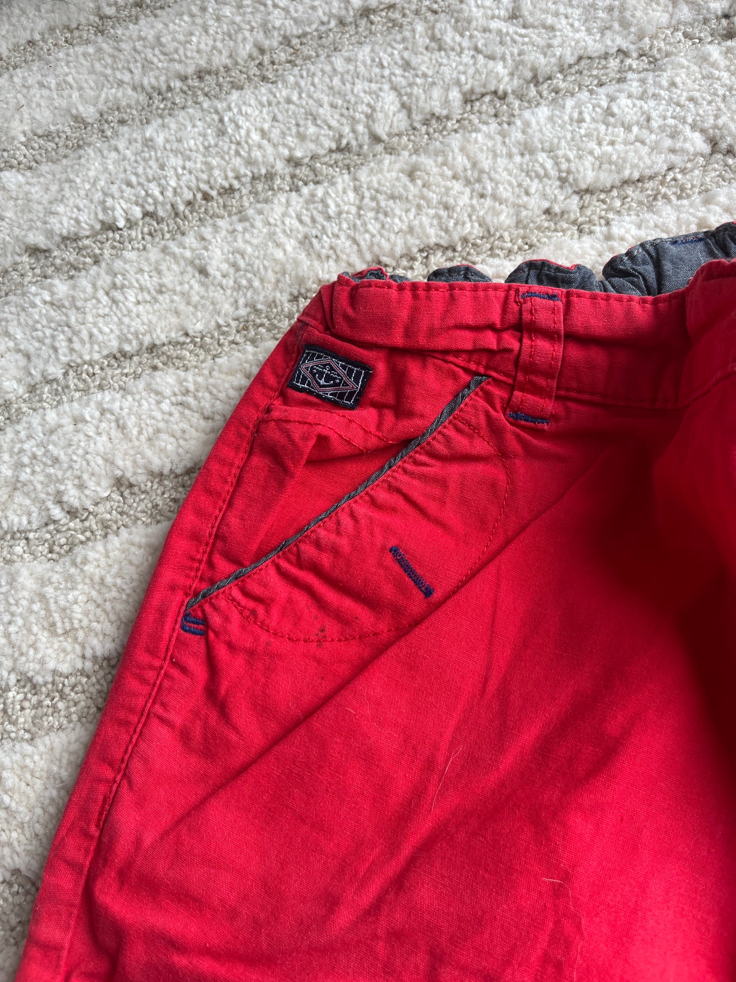 Bermuda rouge corail avec ourlets - 14 ans