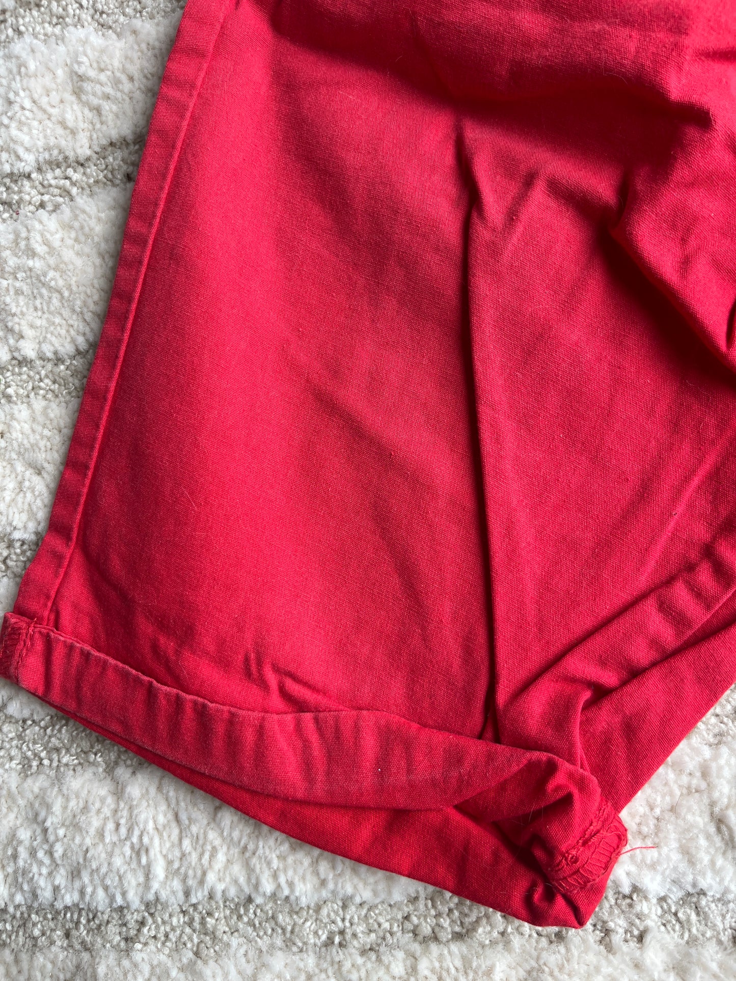 Bermuda rouge corail avec ourlets - 14 ans