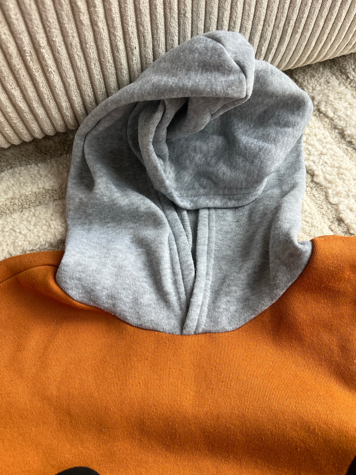 Sweat à manches longues et à capuche moutarde et gris « Bravely » - 15 ans
