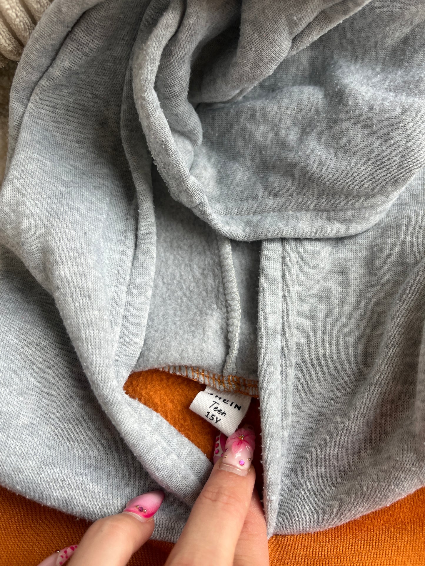 Sweat à manches longues et à capuche moutarde et gris « Bravely » - 15 ans