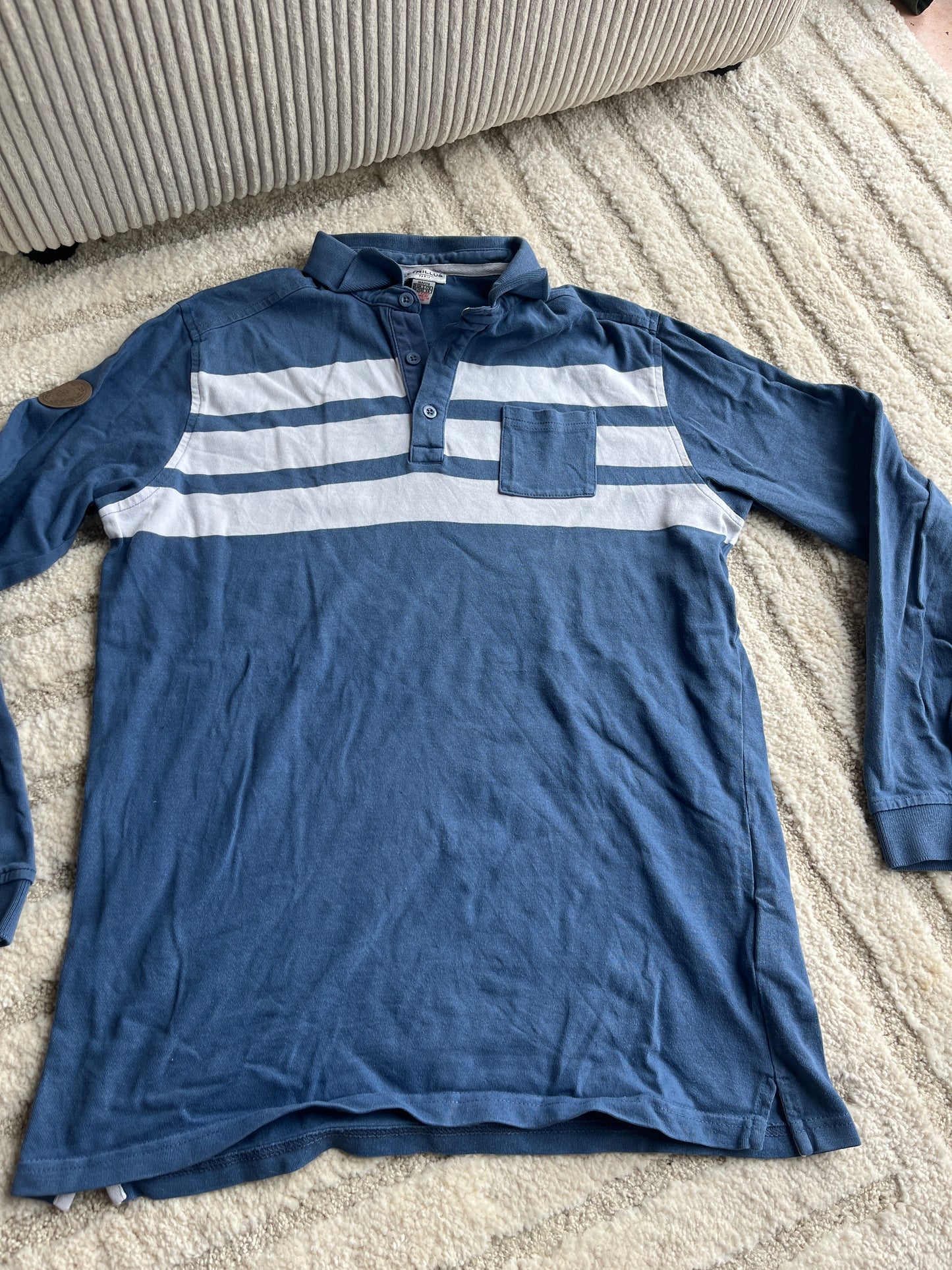 Polo à manches longues bleu et blanc « Eastern Seabord » Cyrillus - 16 ans