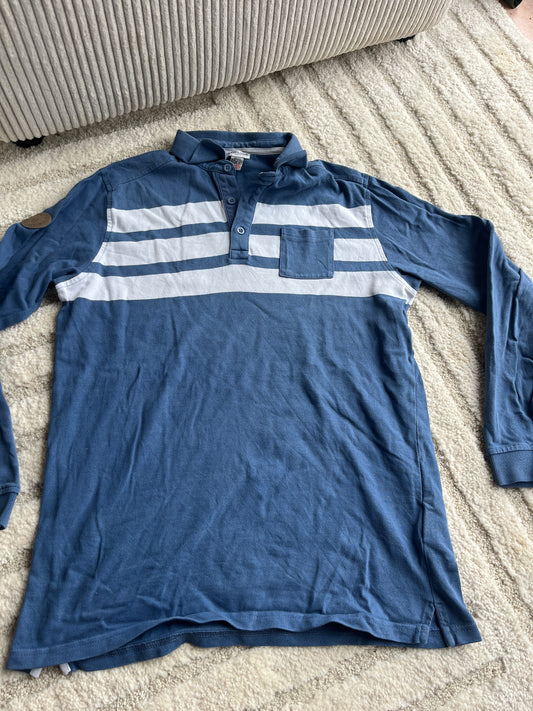 Polo à manches longues bleu et blanc « Eastern Seabord » Cyrillus - 16 ans