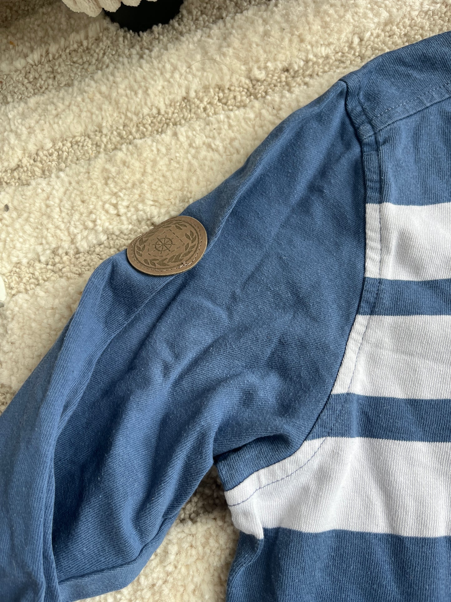 Polo à manches longues bleu et blanc « Eastern Seabord » Cyrillus - 16 ans