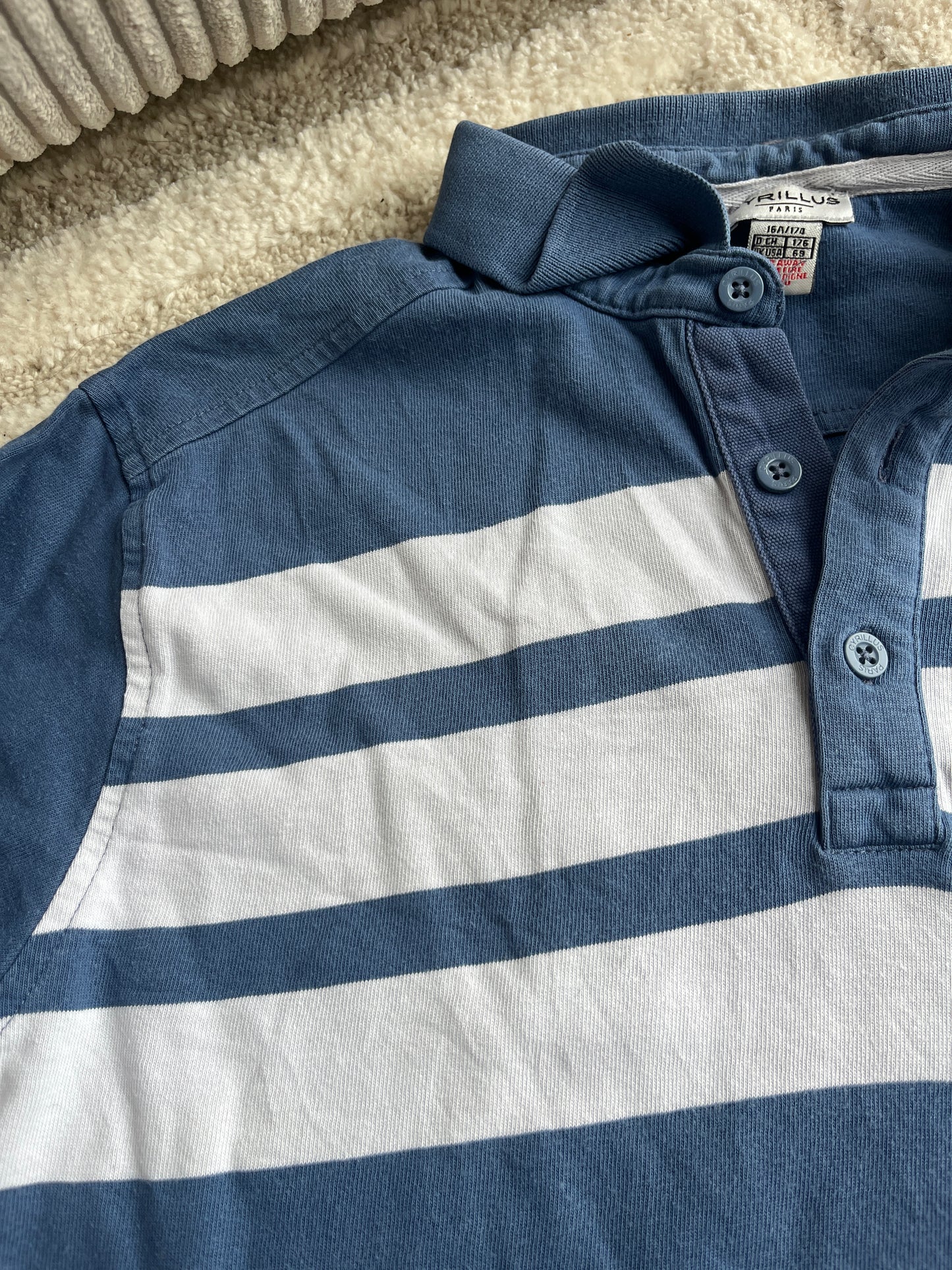 Polo à manches longues bleu et blanc « Eastern Seabord » Cyrillus - 16 ans