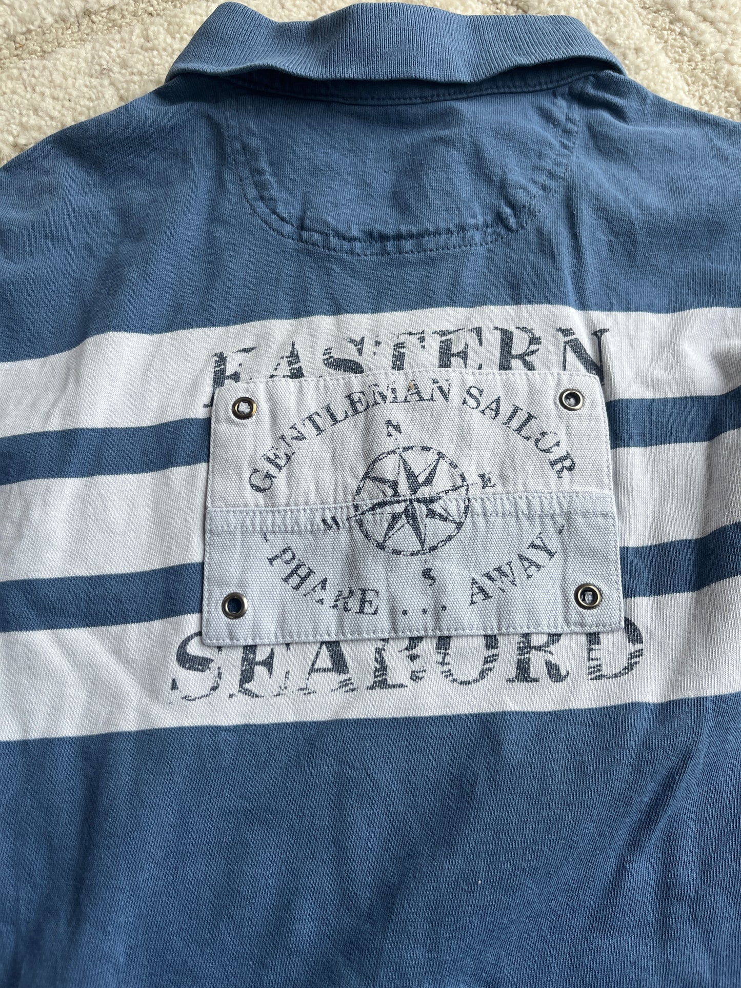 Polo à manches longues bleu et blanc « Eastern Seabord » Cyrillus - 16 ans