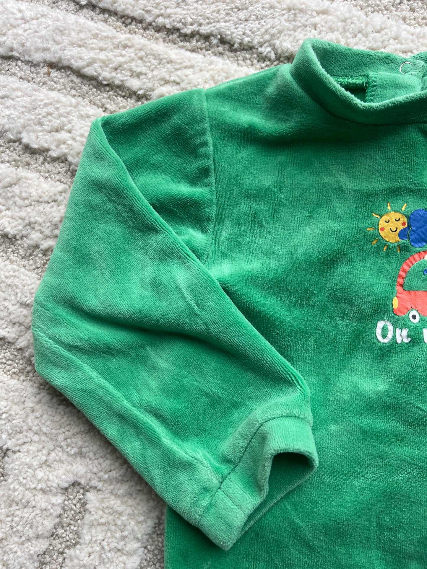 Pyjama velours vert « on my road » - 24 mois